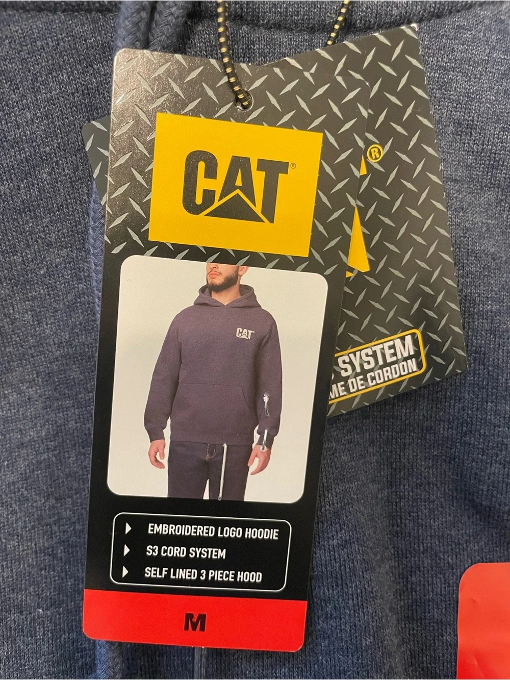 CAT Caterpillar Men’s Embroidered Logo Hoodie - Size Medium